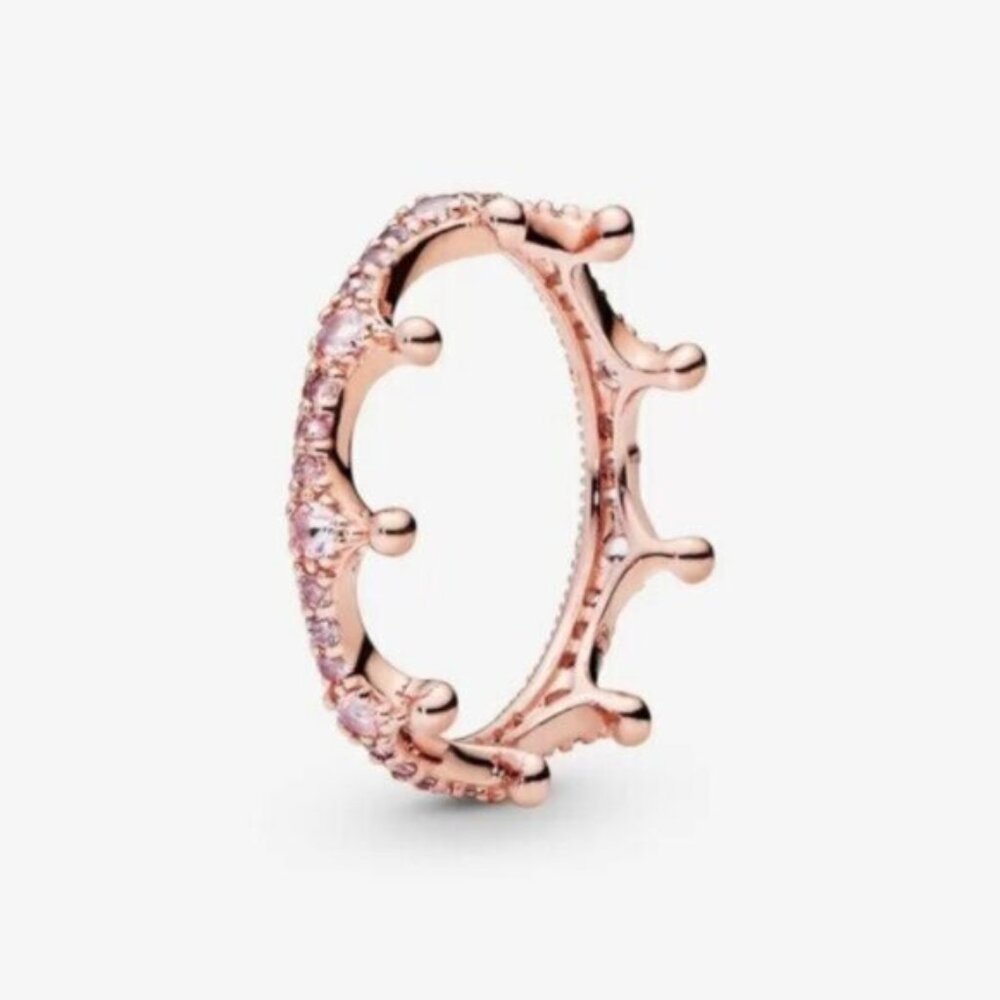 Pandora Pink Sparkling Crown Ring
